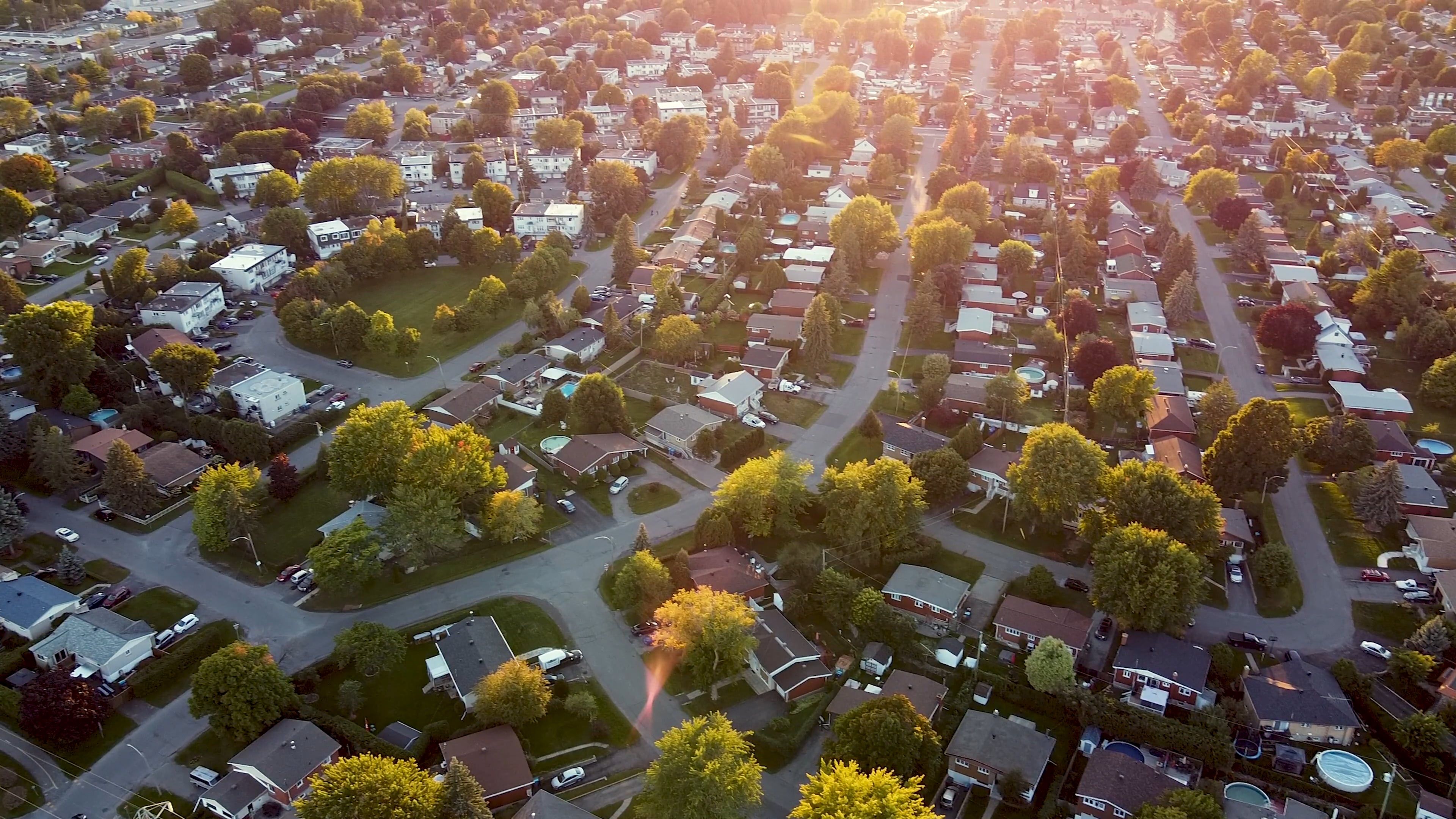A Drone Footage of Trees and Houses Free Stock Video Footage, Royalty ...