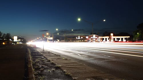 Time Lapse Video of a Busy Street at Night