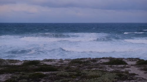 Seawaves Crashing at the Seashore