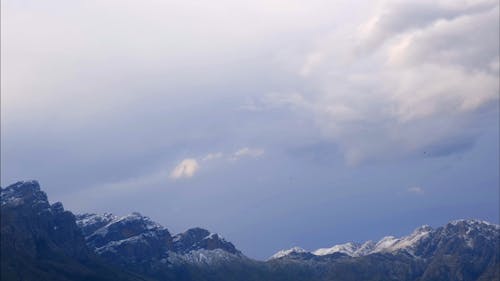 A Footage of Snow Capped Mountains