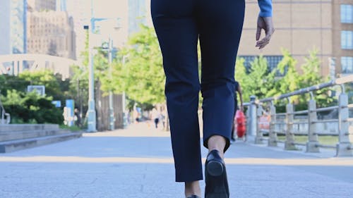 A Person Walking to the Office