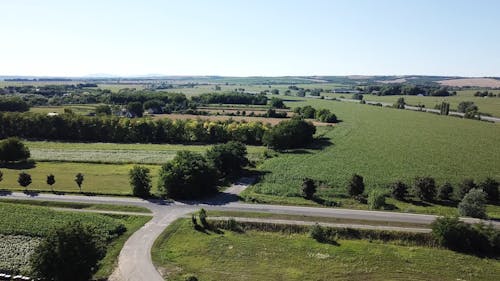 Aerial View of Roads at Countryside