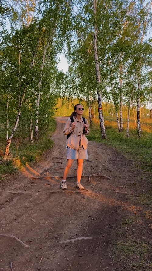 Woman Standing on a pathway