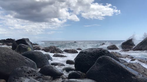 Crashing Waves at a Rocky Shore