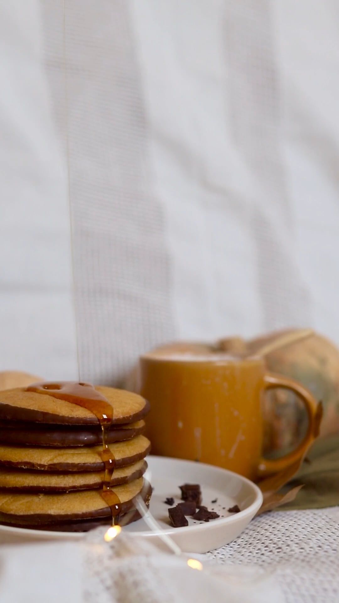 A Syrup Dripping on Pancakes