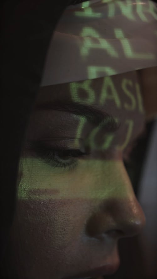 Projection on a Woman's Face