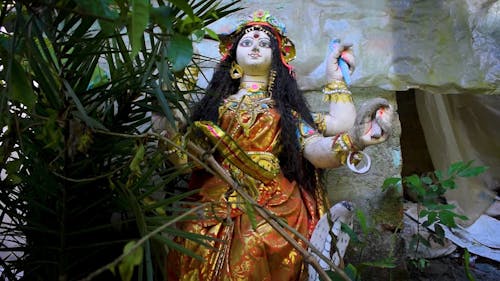 A Statue of a Hindu God 