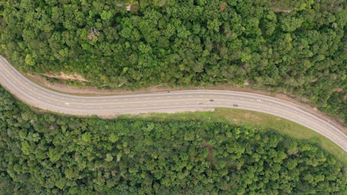 Travelling On A Curvy Mountain Road