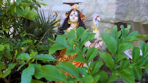 A Hindu Statue Out In The Garden