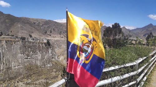 Ecuadorian Flag Waving 