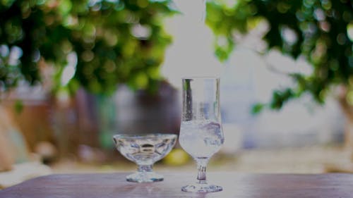 Shallow Focus of Drinking Glass Filled With Water