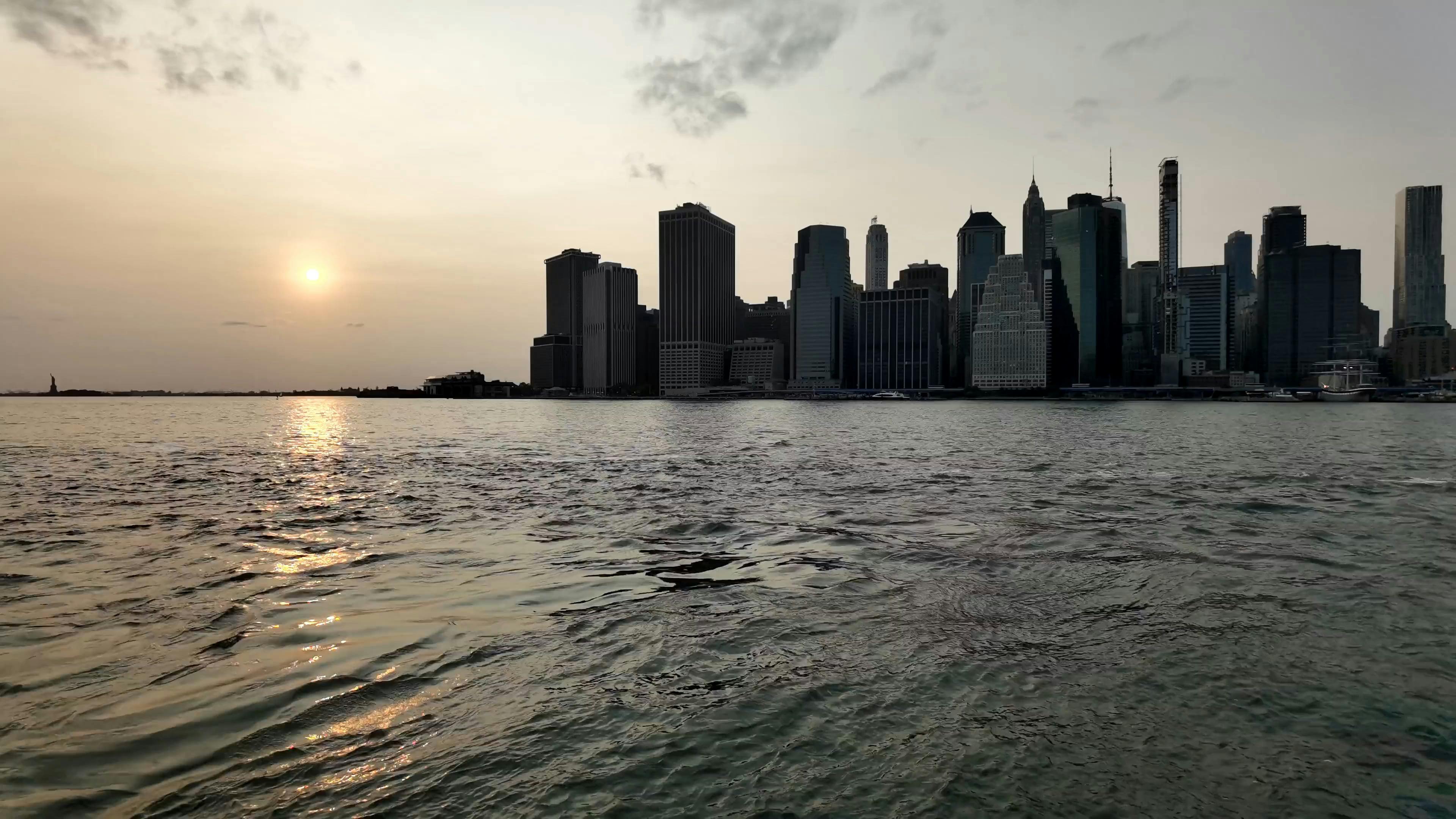 New York City Skyscrapers Buildings Lights Sky Wallpaper 4K