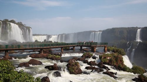 People Enjoying the Waterfalls Scenery