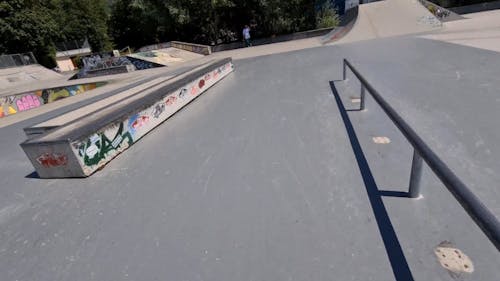 Panning Shot a Skateboarder Doing Tricks