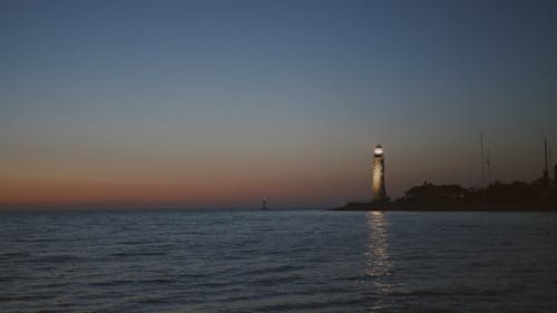 View of Lighthouse in Sunset Sky