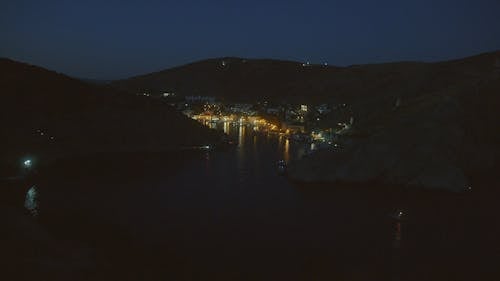 Mountain View Overlooking the City at Night