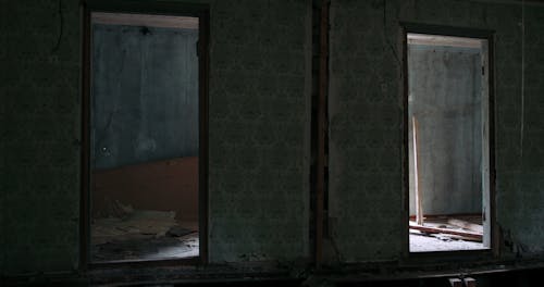 Teenager and Creepy Clown in Abandoned House