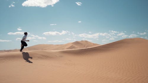 Man Running on the Desert