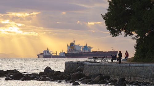 Time Lapse Footage of a Ships in the Sea