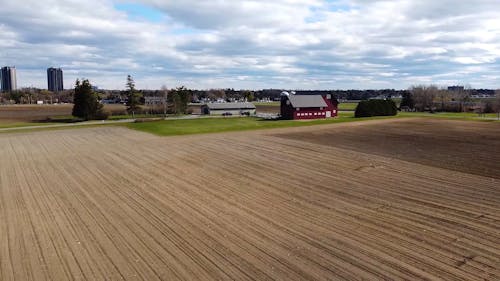 Aerial View of Modern Farm