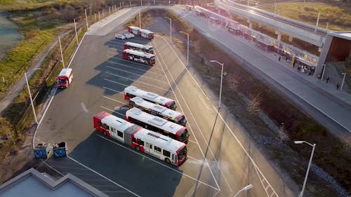 Aerial Shot of Bus Terminal