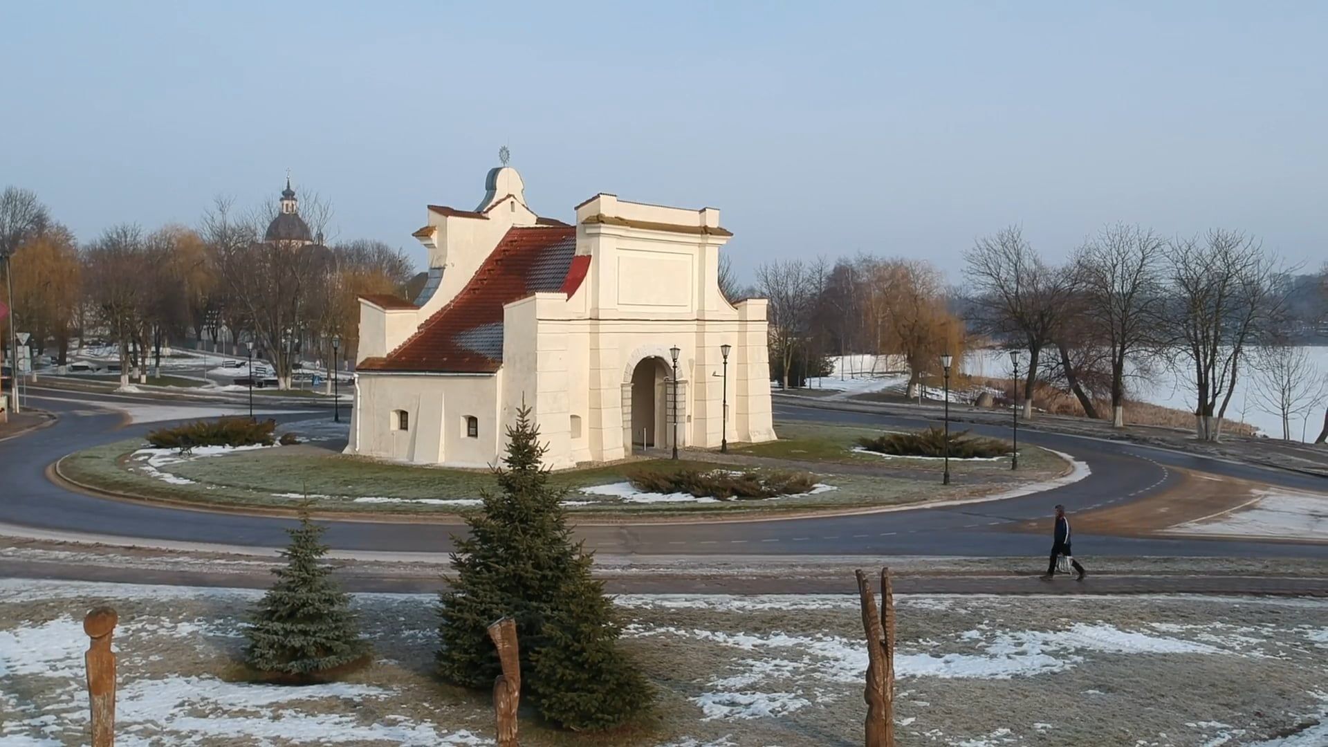 An Aerial Footage of a Snow Covered Town Free Stock Video Footage ...