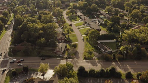 Bird's Eye View of a Residential Area