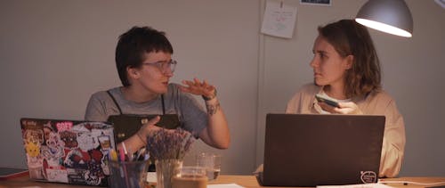 Two Women Discussing Ideas with Each Other