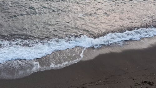 Sea Waves Crashing on Beach Shore