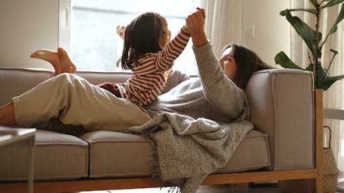 A Mom Playing With Her Daughter