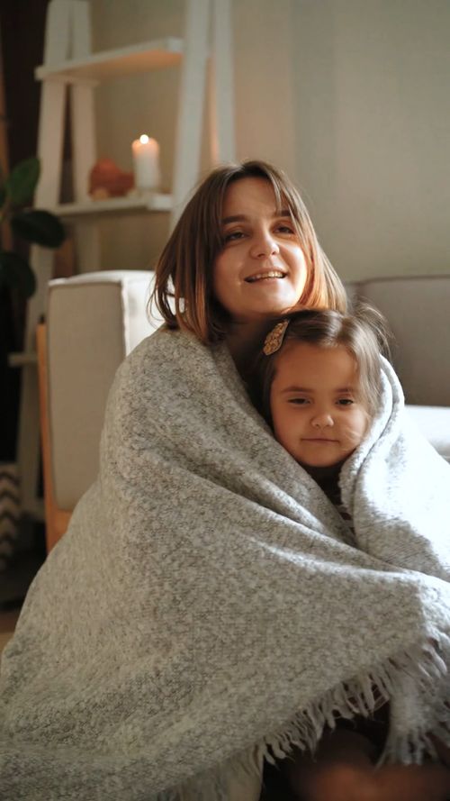 Mother & daughter cozy moment