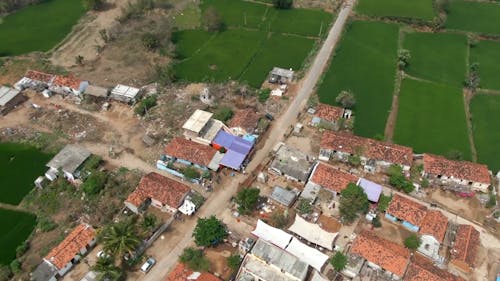 Drone Footage of Village Houses