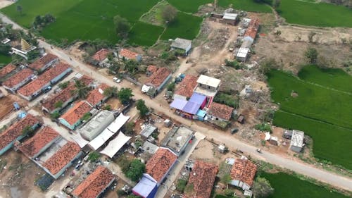 Drone Footage of Village Houses