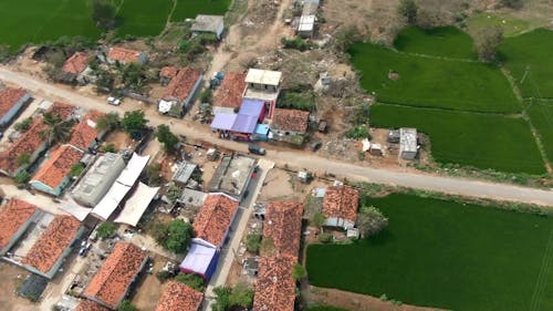 Drone Footage of Village Houses