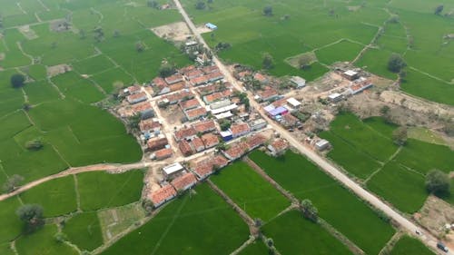 Drone Footage of Village Houses