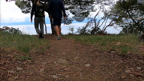 Man and Woman Walking Towards Lake