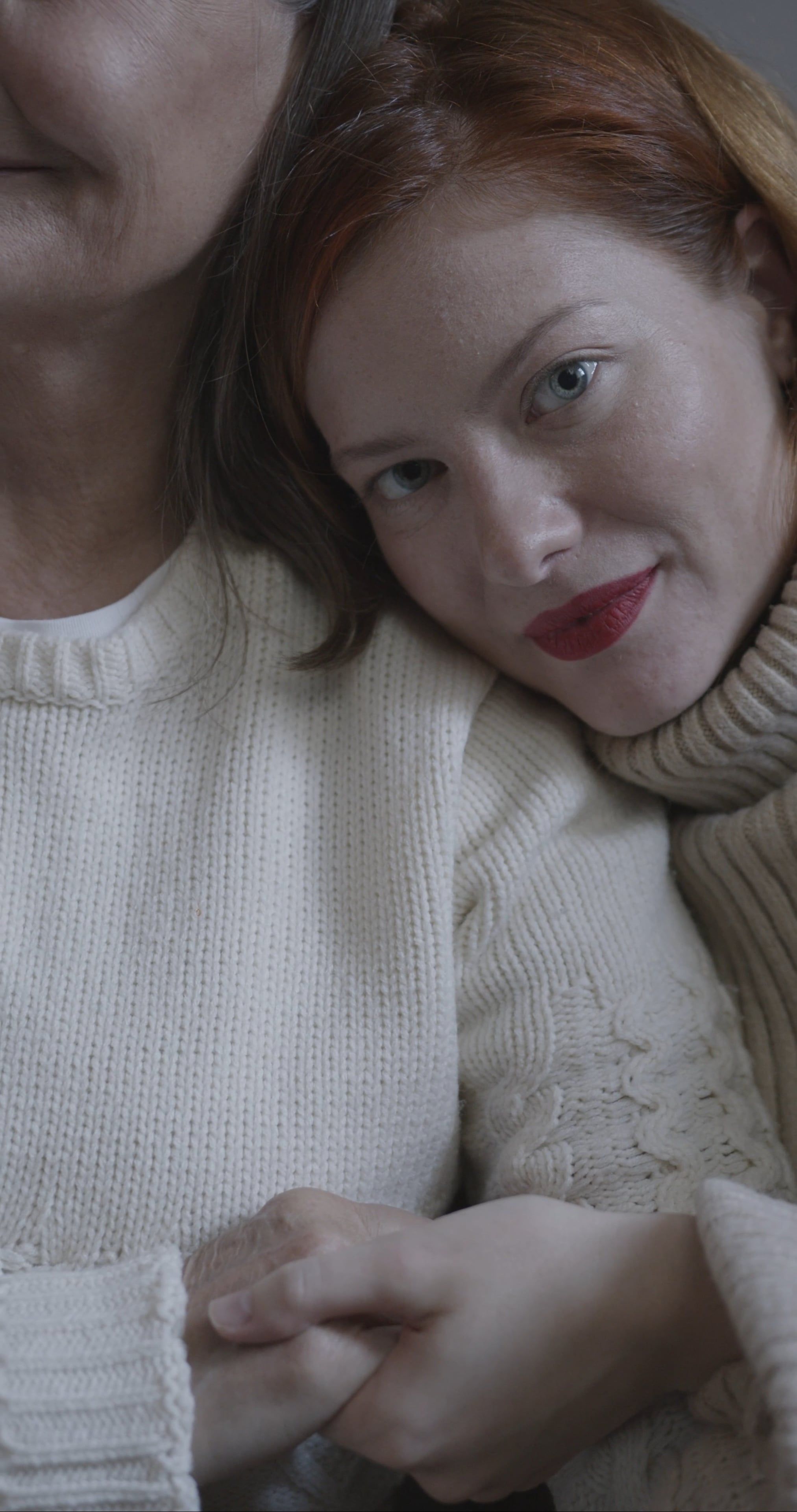 Mom and Daughter Leaning to Each Other · Free Stock