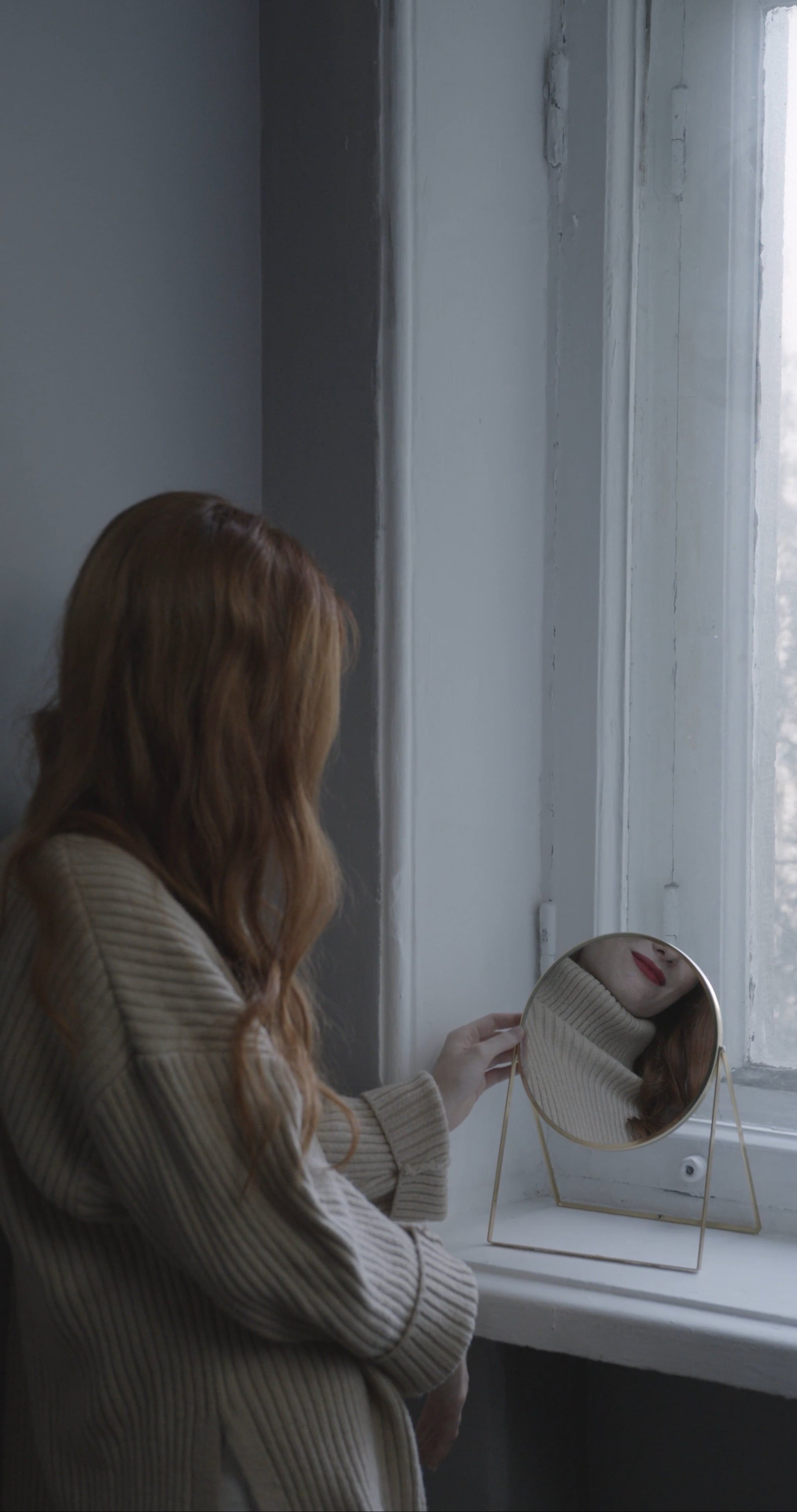 A Woman's Reflection from a Mirror Free Stock Video Footage, Royalty ...