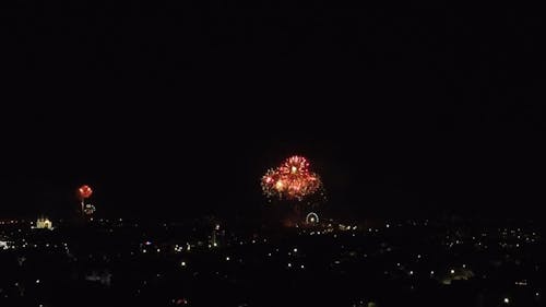 Scenery of Fireworks Display Nighttime