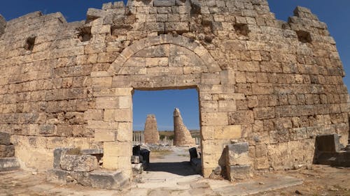 Point of View of a Person Entering a Historical Site