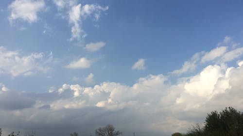 Cumulus Clouds Movement Captures in Time Lapse