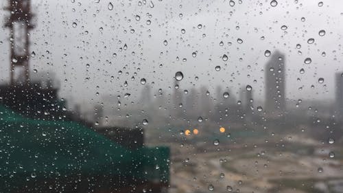 Close-Up View of Water Droplets in a Glass