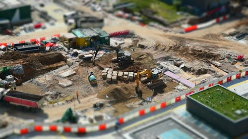 Time Lapse of Construction Site with Tilt Shift Effect