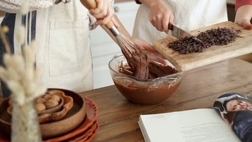 Women Making Chocolate Mixture