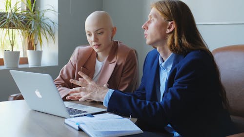 Man and Woman Having a Conversation