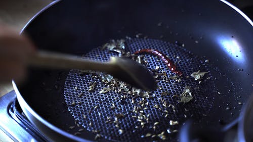 Close-Up View of a Person Cooking