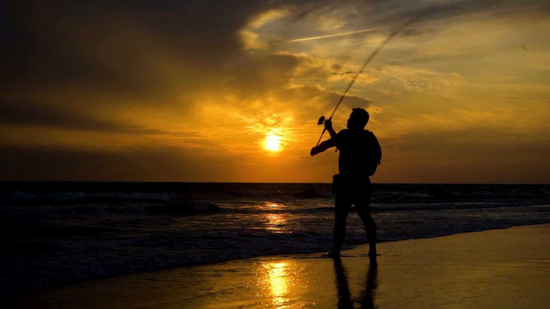 A Man Is Casting a Fishing Rod While Fishing with Another Man From an  Autoboat, Stock Footage