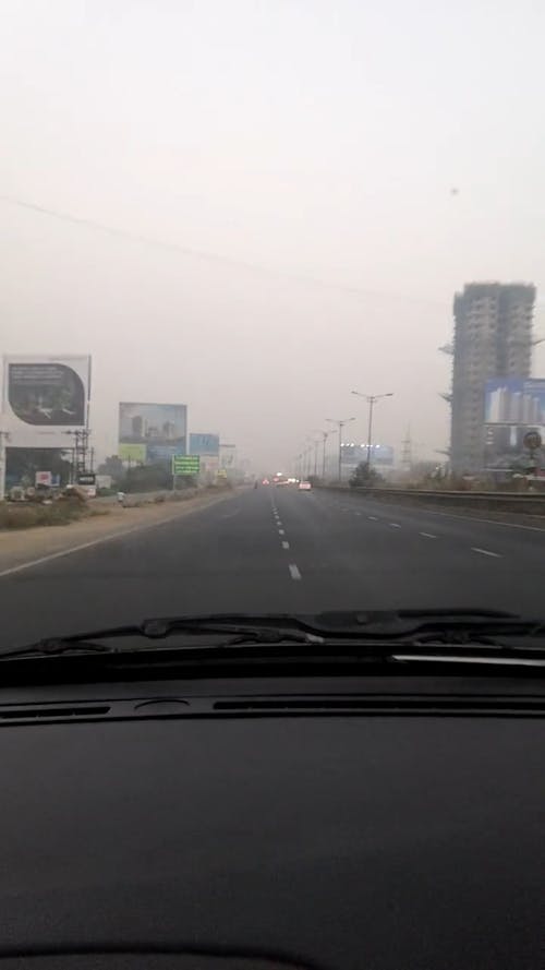 Driver Point of View of City Highway Time Lapse