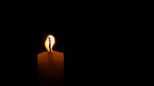 Close-Up Video of a Lighted Candle