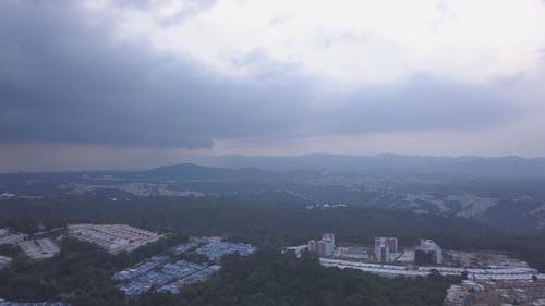 Aerial View of Mountain Town